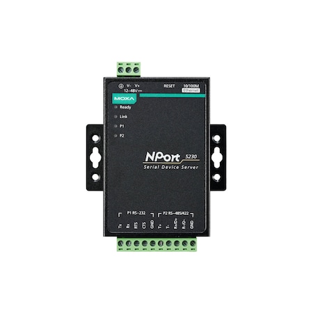 Moxa 1Port Rs-422/485 Device Server, 1Port Rs-232, 10/100M Eth., Nport 5230-T NPort 5230-T